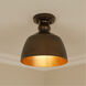 Holmes 1 Light 9 inch Rubbed Bronze Flush Mount Ceiling Light